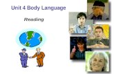 Unit 4 Body Language Reading One form of communication without using any words Eye contact Facial expression Gesture Posture What is body language?