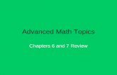Advanced Math Topics Chapters 6 and 7 Review. To find the mean of the probability distribution: μ = Σ x p(x) # of Heads (x)Probability 1 2 3 0 3/8 3/8.