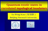 Quantum exotic states in correlated topological insulators Su-Peng Kou ( 寇谡鹏 ) Beijing Normal University.