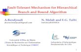 1 Fault-Tolerant Mechanism for Hierarchical Branch and Bound Algorithm Université A/Mira de Béjaïa CEntre de Recherche sur l’Information Scientifique et.