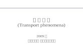 이 동 현 상 (Transport phenomena) 2009 년 숭실대학교 환경화학공학과.