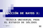 DIFRACCIÓN DE RAYOS X: TÉCNICA UNIVERSAL PARA EL ESTUDIO DE SÓLIDOS G. Agüero.