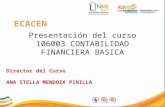 Presentación del curso 106003 CONTABILIDAD FINANCIERA BASICA Director del Curso ANA STELLA MENDOZA PINILLA ECACEN.