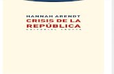 Crisis de La República - Arendt, Hannah