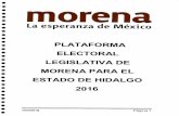 Plataforma Electoral Legislativa 2016-2019 MORENA Hidalgo