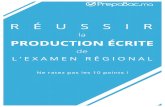 Réussir La Production Écrite de Lexamen Régional
