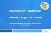 Kontaktstelle GDI-DE des Landes Brandenburg Ralf Strehmel Rechtlicher Rahmen INSPIRE – BbgGDIG – EFRE.