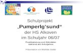 Schulprojekt „Pumperlg’sund“ der HS Alkoven im Schuljahr 06/07 Präsentation von Mathilde Sattler Projektplanung und Aktivitäten während des Schuljahres.