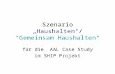 Szenario „Haushalten“/ “Gemeinsam Haushalten“ für die AAL Case Study im SHIP Projekt.