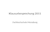 Klausurbesprechung 2011 Fachhochschule Merseburg.