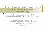 Liquid water and organics in Comets: implications for exobiology J.T. Wickramasinghe, N.C. Wickramansinghe, M.K. Wallis (2009) Vortrag im Rahmen der Forschungsplattform.