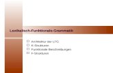 Lexikalisch-Funktionale-Grammatik  Architektur der LFG  K-Strukturen  Funktionale Beschreibungen  F-Strukturen.