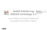ANNIS Einführung RIDGES Herbology 4.1 Laura Perlitz und Carolin Odebrecht Humboldt-Universität zu Berlin.