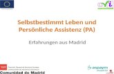 Selbstbestimmt Leben und Persönliche Assistenz (PA) Erfahrungen aus Madrid.