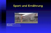 Sport und Ernährung Referent: Dr. Wolfgang Friedrich Magister der Sportbiologie und Sportwissenschaft Diplom –Sportlehrer DTTB-A-Lizenztrainer Studienleiter.