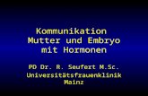 Kommunikation Mutter und Embryo mit Hormonen PD Dr. R. Seufert M.Sc. Universitätsfrauenklinik Mainz.