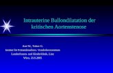 Intrauterine Ballondilatation der kritischen Aortenstenose Arzt W., Tulzer G. Institut für Pränatalmedizin / Kinderherzzentrum Landesfrauen- und Kinderklinik,