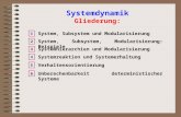 Systemdynamik Gliederung: System, Subsystem und Modularisierung 1 System, Subsystem, Modularisierung: Beispiele 2 Systemhierarchien und Modularisierung.