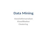 Data Mining Assoziationsanalyse Klassifikation Clustering.