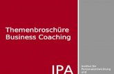IPA Institut für Personalentwicklung und Arbeitsorganisation Themenbroschüre Business Coaching.