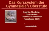 Das Kurssystem der Gymnasialen Oberstufe Sophie-Charlotte- Gymnasium Charlottenburg-Wilmersdorf Kursphase 2015.