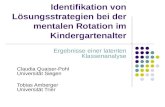 Identifikation von Lösungsstrategien bei der mentalen Rotation im Kindergartenalter Ergebnisse einer latenten Klassenanalyse Claudia Quaiser-Pohl Universität.