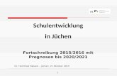1 Schulentwicklung in Jüchen Fortschreibung 2015/2016 mit Prognosen bis 2020/2021 Dr. Heinfried Habeck – Jüchen, im Oktober 2015.