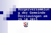 Bürgerversammlung der Gemeinde Dürrlauingen am 29.10.2015.