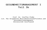 GESUNDHEITSMANAGEMENT I Teil 3b Prof. Dr. Steffen Fleßa Lst. für Allgemeine Betriebswirtschaftslehre und Gesundheitsmanagement Universität Greifswald.