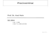 Praxisseminar, 11.12.2015,S. 1 Praxisseminar Prof. Dr. Axel Hein SS 2004 »Ort: A 408 »Zeit: Fr., 9:45-11:15 Uhr.