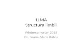 1LMA Structura limbii Wintersemester 2015 Dr. Ileana-Maria Ratcu.
