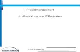 Projektmanagement 4. Abwicklung von IT-Projekten 1 © Prof. Dr. Walter Ruf.