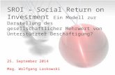 L QUADRAT SROI-Analyse: Wolfgang Laskowski & Rainer Loidl SROI – Social Return on Investment Ein Modell zur Darstellung des gesellschaftlicher Mehrwert.