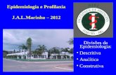 Epidemiologia e Profilaxia J.A.L.Marinho – 2012 Divisões da Epidemiologia: Descritiva Analítica Construtiva.