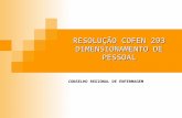 RESOLUÇÃO COFEN 293 DIMENSIONAMENTO DE PESSOAL CONSELHO REGIONAL DE ENFERMAGEM.