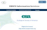 EBSCO Information Services  Conteúdos de qualidade  Ferramentas de gerenciamento  Integração Página de Acesso  Ecological.
