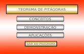TEOREMA DE PITÁGORAS CONCEITOS DEMONSTRAÇÃO APLICAÇÕES SAIR DO PROGRAMA.