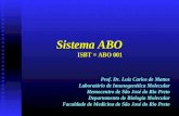 Sistema ABO ISBT = ABO 001 Prof. Dr. Luiz Carlos de Mattos Laboratório de Imunogenética Molecular Hemocentro de São José do Rio Preto Departamento de Biologia.