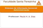 Paulo H. A. Dias Professor: Paulo H. A. Dias Sistemas de Informação Gerencial Administração Faculdade Santa Terezinha.