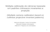 Múltipla calibração de câmeras baseada em padrões colineares invariantes a projeção (Multiple camera calibration based on collinear projective invariant.