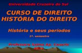 Universidade Cruzeiro do Sul CURSO DE DIREITO HISTÓRIA DO DIREITO História e seus períodos 1º. semestre Universidade Cruzeiro do Sul CURSO DE DIREITO HISTÓRIA.