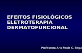 Professora Ana Paula C. Segura EFEITOS FISIOLÓGICOS ELETROTERAPIA DERMATOFUNCIONAL.