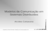 Arquitetura Cliente-Servidor: Modelos de Comunicaçãoem SD 1 Modelos de Comunicação em Sistemas Distribuídos Alcides Calsavara.