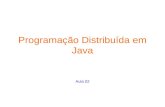 Programação Distribuída em Java Aula 02. 2 Na aula passada vimos: Introdução –O que podemos fazer na rede Conceito de Rede –Máquinas conectadas Protocolos.