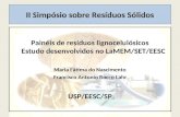 II Simpósio sobre Resíduos Sólidos Painéis de resíduos lignocelulósicos Estudo desenvolvidos no LaMEM/SET/EESC Maria Fátima do Nascimento Francisco Antonio.