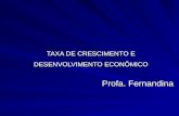 TAXA DE CRESCIMENTO E DESENVOLVIMENTO ECONÔMICO Profa. Fernandina.