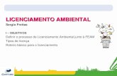 LICENCIAMENTO AMBIENTAL LICENCIAMENTO AMBIENTAL Sergio Freitas I – OBJETIVOS Definir o processo de Licenciamento Ambiental junto à FEAM Tipos de licença.