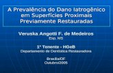 Veruska Angotti F. de Medeiros Esp, MS 1° Tenente - HGeB Departamento de Dentística Restauradora Brasília/DF Outubro/2005 A Prevalência do Dano Iatrogênico.