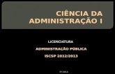 LICENCIATURA ADMINISTRAÇÃO PÚBLICA ISCSP 2012/2013 5ª AULA.