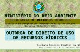 MINISTÉRIO DO MEIO AMBIENTE SECRETARIA DE RECURSOS HÍDRICOS Diretoria de Programa de Implementação da Gestão dos Recursos Hídricos - DPI OUTORGA DE DIREITO.
